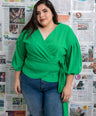 Blusa manga abullonada con lazo
