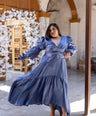 Maxi vestido de fiesta satinado