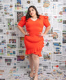 Vestido corto con olán