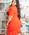 Vestido corto con olán
