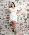 Vestido corto con olán