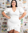 Vestido corto con olán