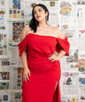 Maxi vestido de fiesta con abertura