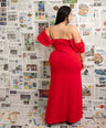 Maxi vestido de fiesta con abertura