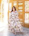 Maxi vestido estampado de fiesta