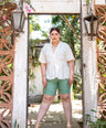 Blusa pemplum con lazo