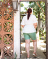 Blusa pemplum con lazo