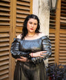 Blusa fiesta brillosa off the shoulders