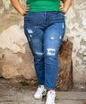Jeans mom fit con roturas