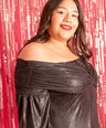 Blusa a los hombros efecto piel