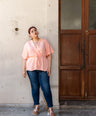 Blusa pemplum con lazo