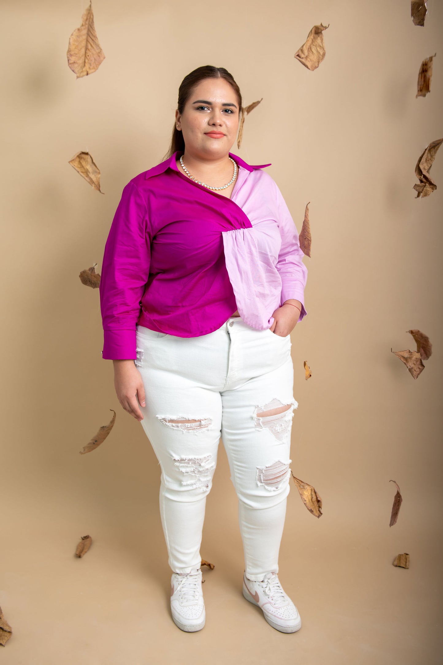 Jeans blanco con roturas