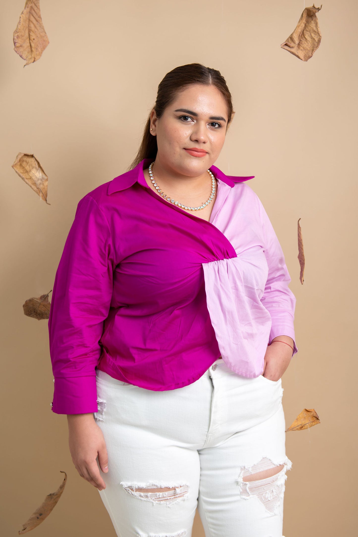 Blusa moda de dos colores