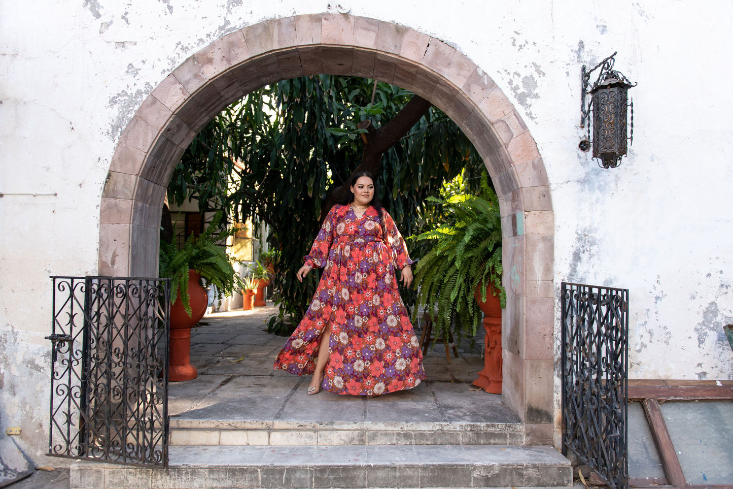 Maxi vestido de fiesta estampado