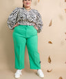 Pantalon flare de vestir verde