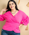 Blusa manga abullonada con lazo