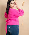 Blusa manga abullonada con lazo