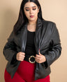 Blazer efecto piel