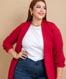 Blazer Liso Manga 3/4 Rojo