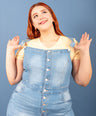 Overol denim de botones