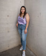 Blusa satín de tirante con perlas