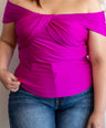 Blusa satin con escote