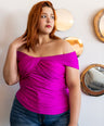 Blusa satin con escote
