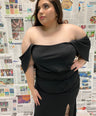 Maxi vestido de fiesta con abertura