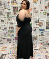 Maxi vestido de fiesta con abertura