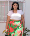 PANTALON FLARE ESTAMPADO CON ABERTURA