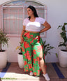 PANTALON FLARE ESTAMPADO CON ABERTURA