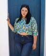 Blusa estampada pemplum