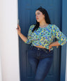 Blusa estampada pemplum
