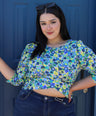 Blusa estampada pemplum