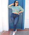 Blusa estampada pemplum