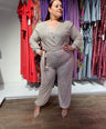 Jumpsuit con lazo de lentejuelas