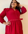 Vestido midi con cinto
