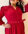 Vestido midi con cinto