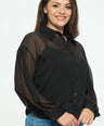 Blusa camisera de mesh