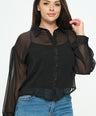 Blusa camisera de mesh